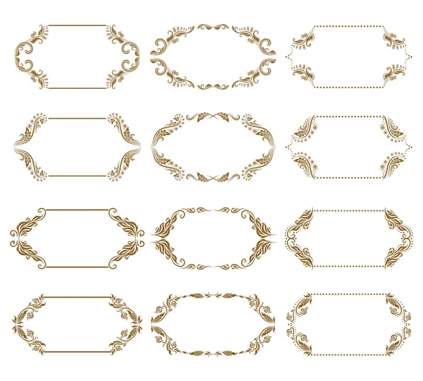 Ensemble de cadres vectoriels ornés — Image vectorielle