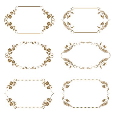 Süslemeli vektör çerçeveleri kümesi