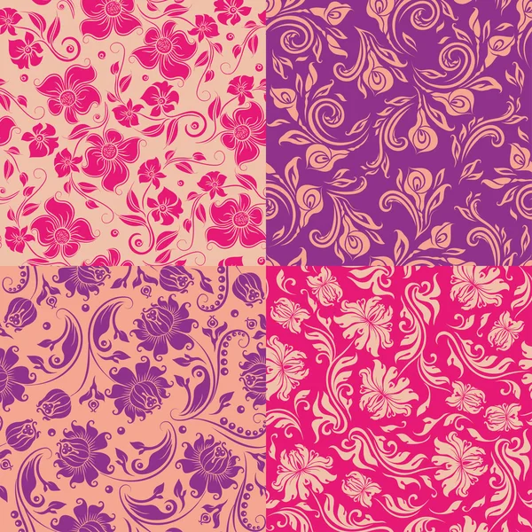 Patrón floral sin costuras — Vector de stock