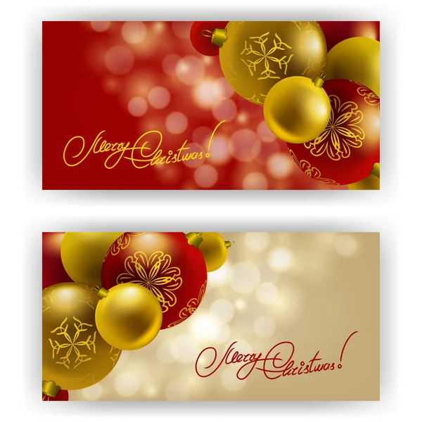 Christmas Background with baubles for inviations — Stock Vector