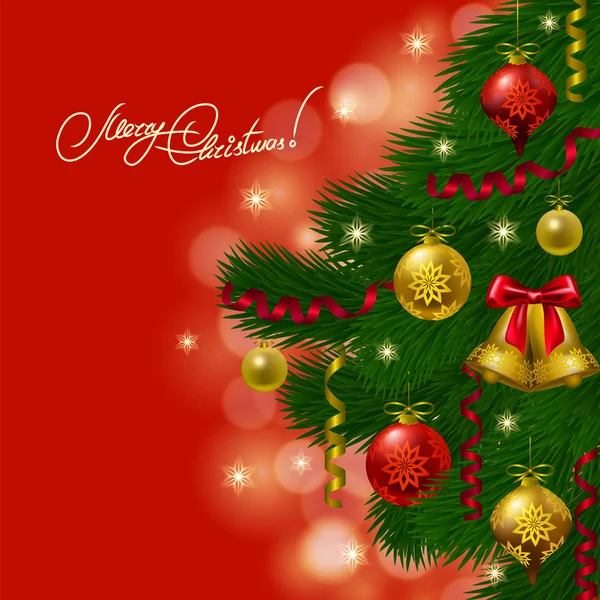 Fondo con adornos, árbol de Navidad . — Archivo Imágenes Vectoriales