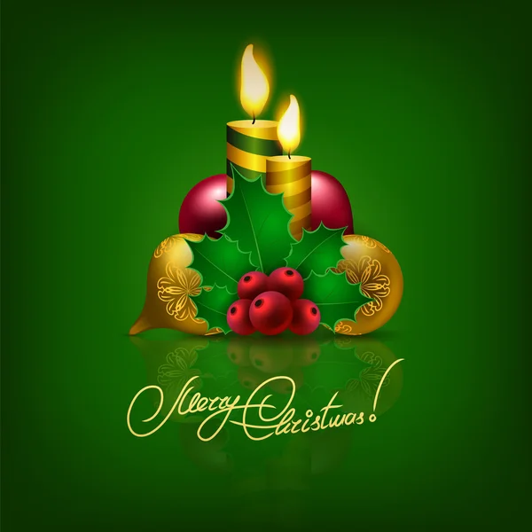 Arrière-plan avec des boules, arbre de Noël . — Image vectorielle