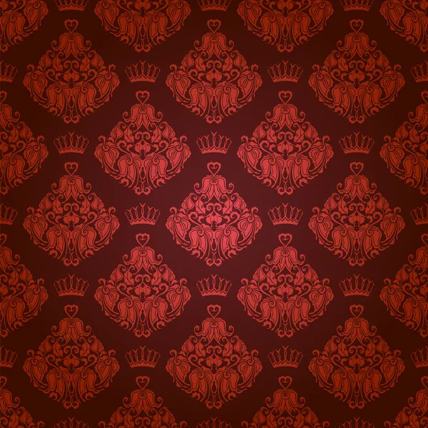 Damas motif floral sans couture — Image vectorielle