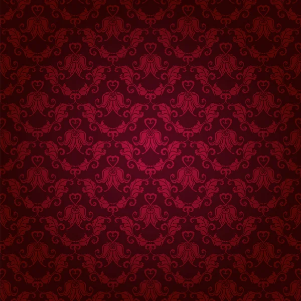 Damas motif floral sans couture — Image vectorielle