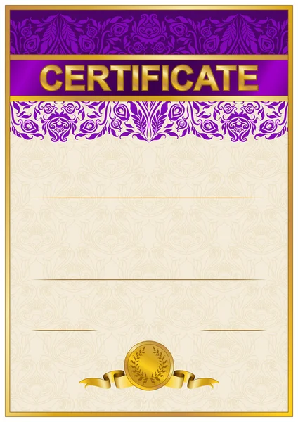 Elegante modelo de certificado, diploma — Archivo Imágenes Vectoriales