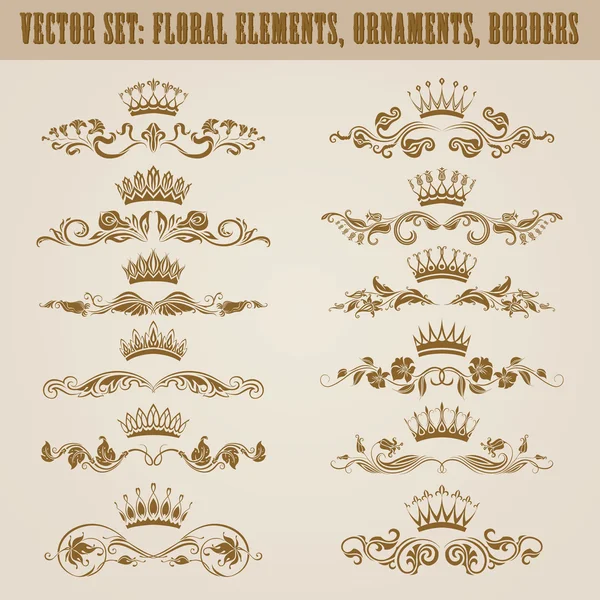 Verzameling van vector damast ornamenten. — Stockvector