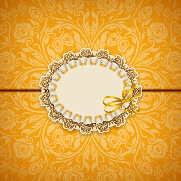 Elegante sjabloon luxe uitnodiging, Geschenkenkaart met kant ornament — Stockvector