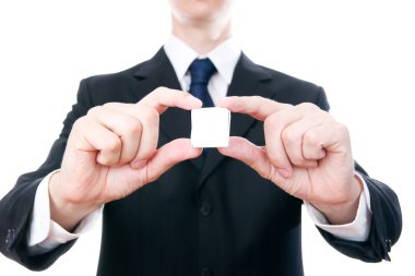 bir küpteki bir el ile iş adamı