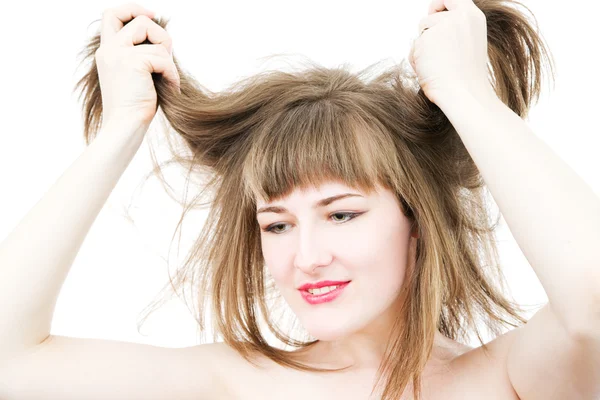 Young girl with long hair — Stock Photo, Image