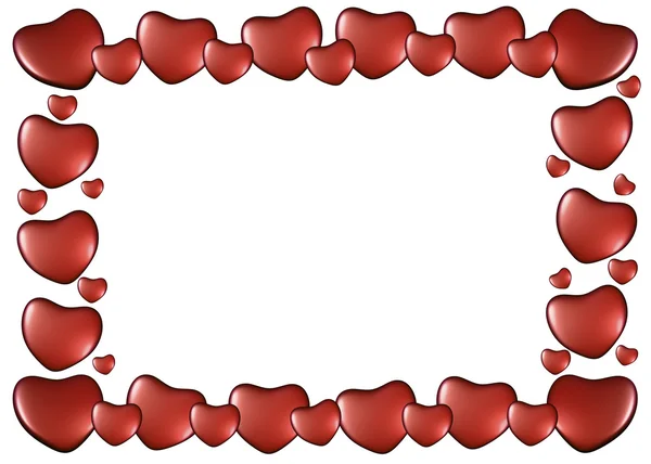 Frame of hearts on Valentine's Day — Stock Photo, Image