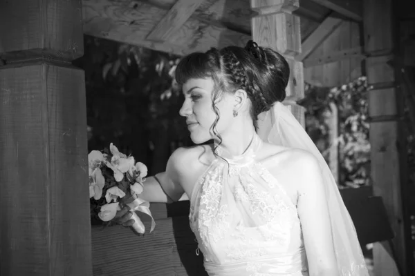 Portrait of beautiful young bride — Stock Photo, Image