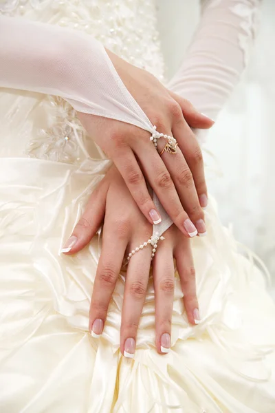 Bride's hands Stock Photo