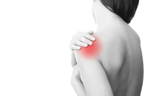 Боль в женском плече — стоковое фото