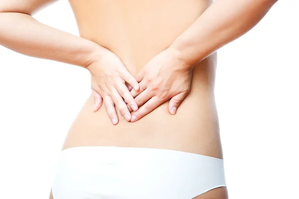 Pain in female backache — Stock Photo, Image