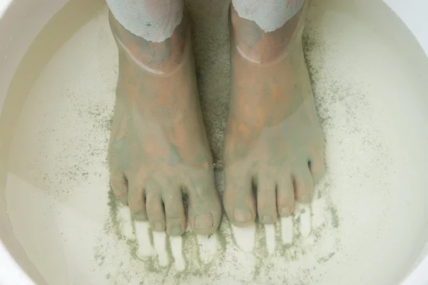 Foot Care. Mud treatment. — Stock Photo, Image