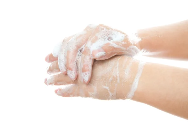 Vrouwelijke handen wassen — Stockfoto