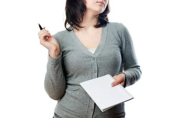 Mujer de negocios con pluma — Foto de Stock