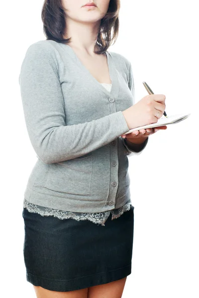 Mujer de negocios con pluma — Foto de Stock