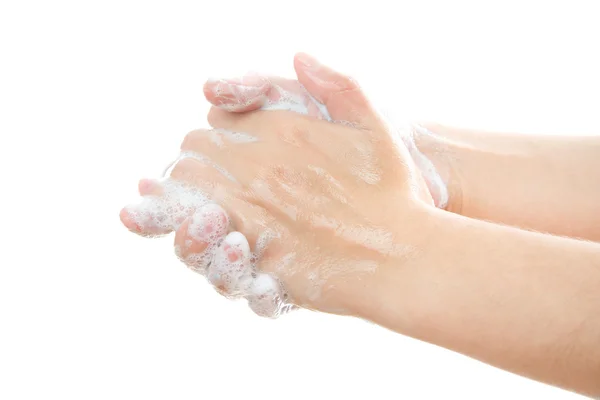 Tvätta kvinnliga händer — Stockfoto