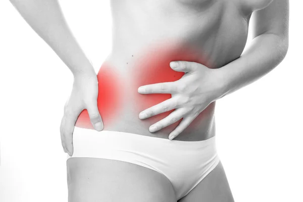 Pain in abdomen — Stock Photo, Image