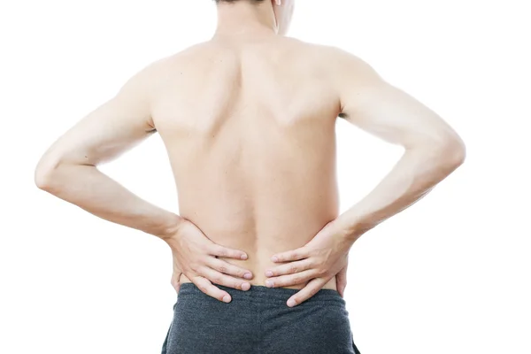 Pain in the lower back in men — Stock Photo, Image