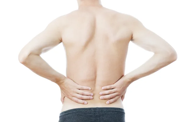 Pain in the lower back in men Royalty Free Stock Photos