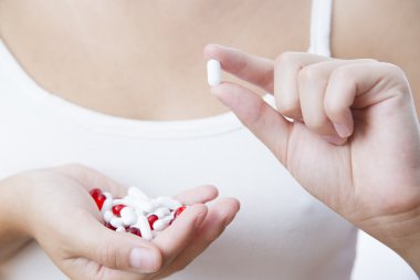 Tablets in women hands clipart