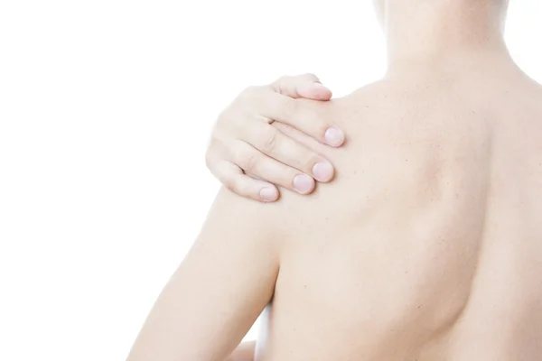 Боль в мужском плече — стоковое фото