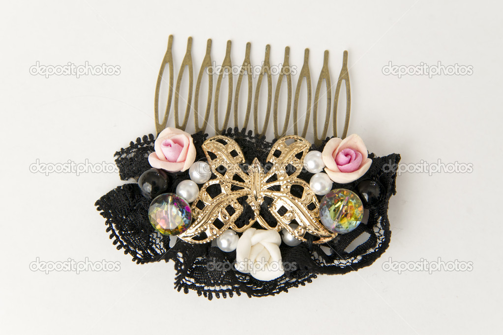 Fashionable hair clip on a white background