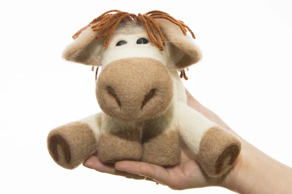 Toy horse in a gift — Stock Photo, Image