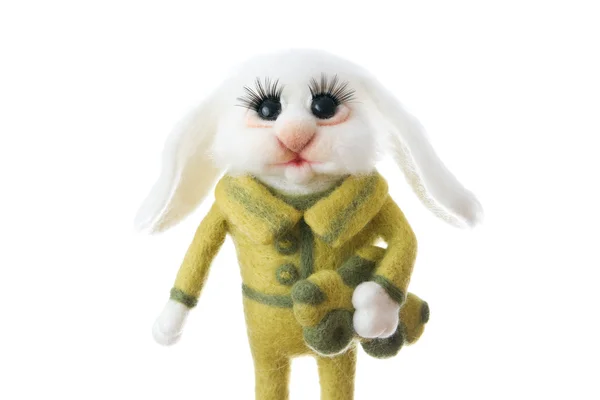 Toy bunny in a gift — Stock Photo, Image