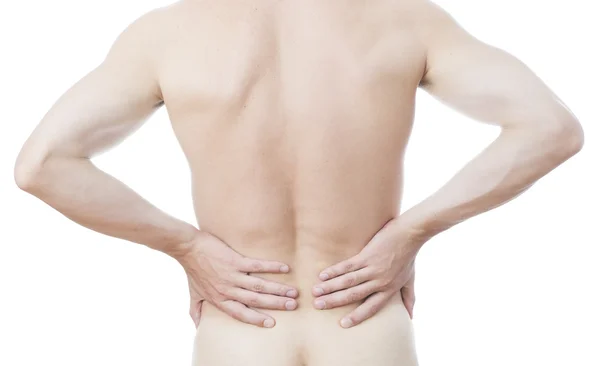 Dor na parte inferior das costas nos homens — Fotografia de Stock
