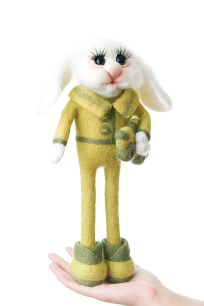 Toy bunny in a gift — Stock Photo, Image