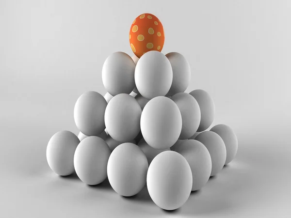 Ostern bunte Eier auf weißem Hintergrund — Stockfoto