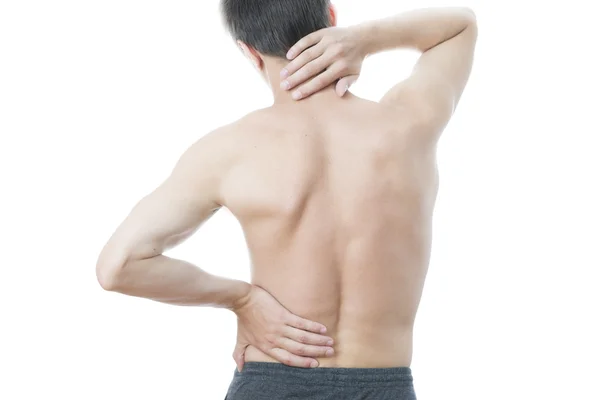 Back pain in men Stock Image