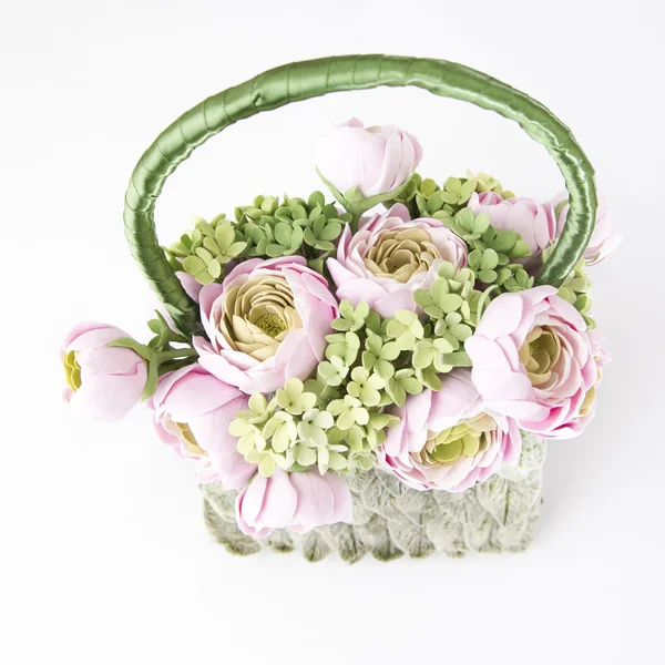 Handtasche mit handgemachten Blumen — Stockfoto