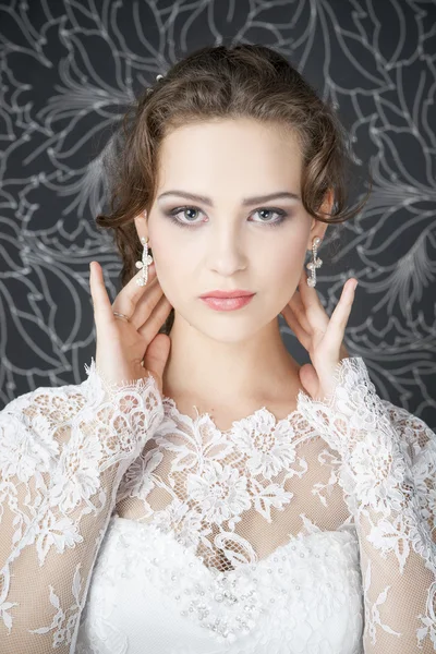 Maquillage professionnel mariée coiffure — Photo