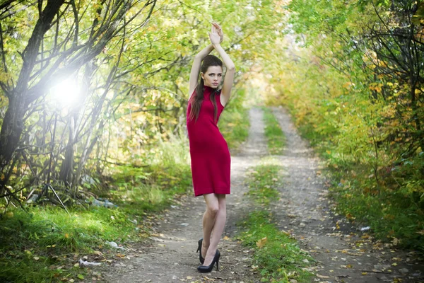 Herfst schoonheid vrouw portret — Stockfoto
