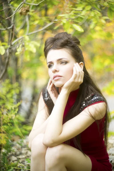 Herfst schoonheid vrouw portret — Stockfoto