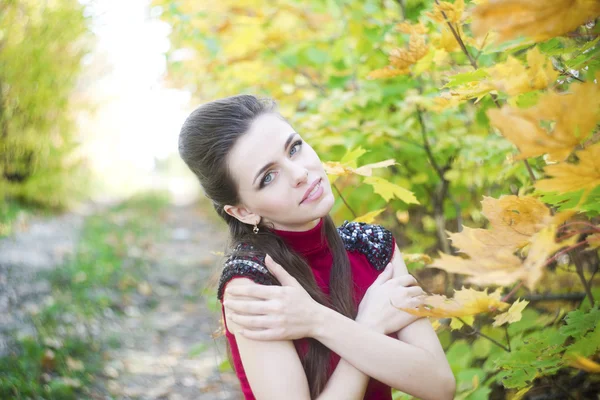 Podzimní krása žena portrét — Stock fotografie