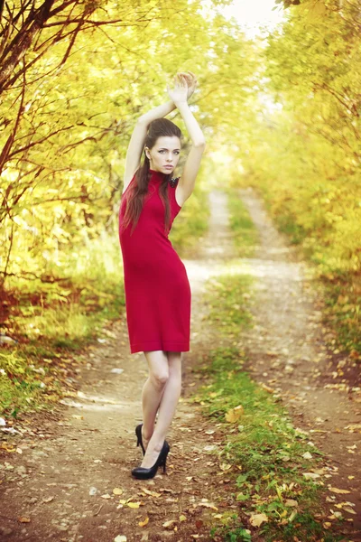 Herfst schoonheid vrouw portret — Stockfoto