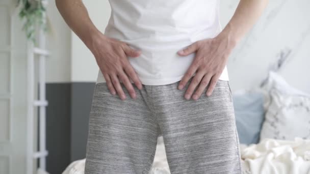 Fruchtbarkeitskonzept Bei Männern Schmerzen Der Prostata Mann Der Prostatitis Oder — Stockvideo