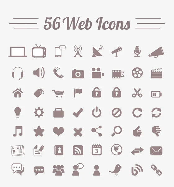 56 Web Icons — Wektor stockowy