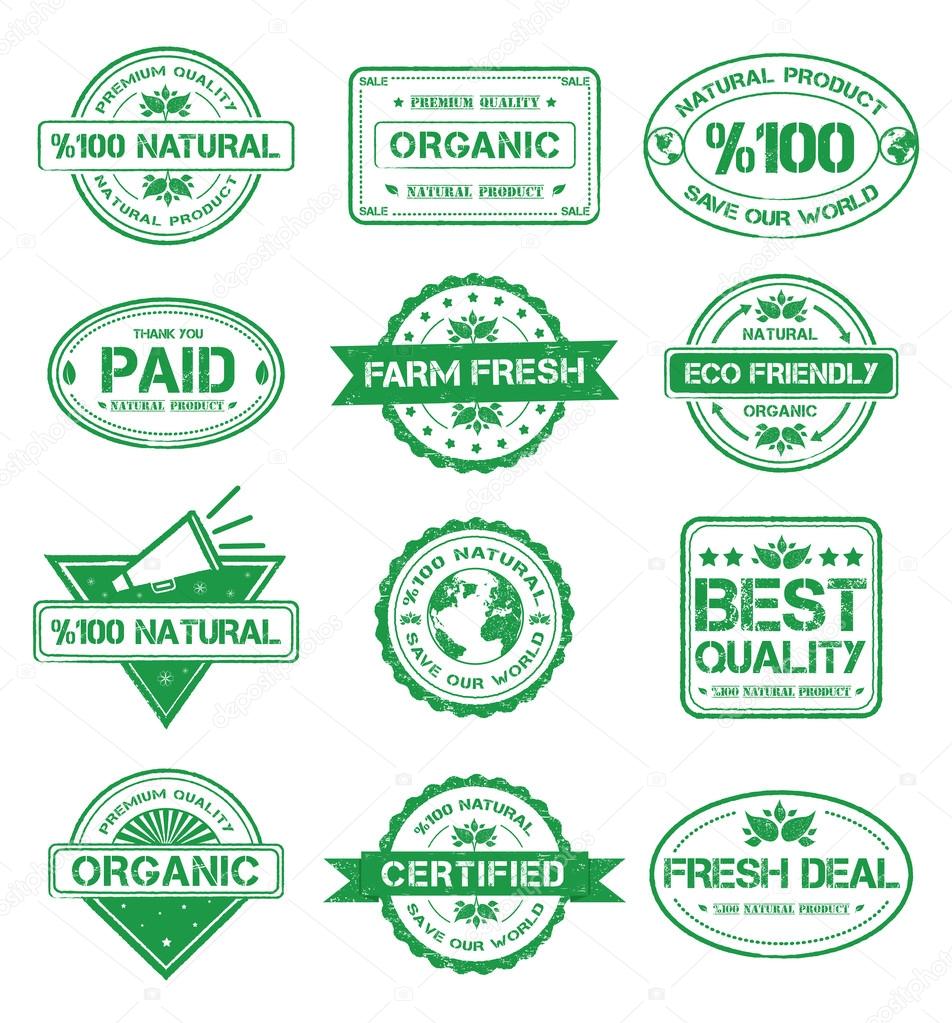 Natural Stamp Style Badges