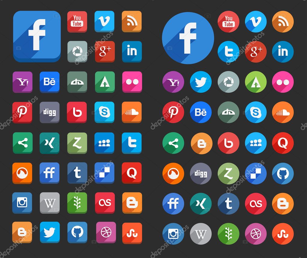Social Media Flat Icons