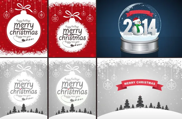 Christmas Backgrounds and Snow Globe — Stock Vector