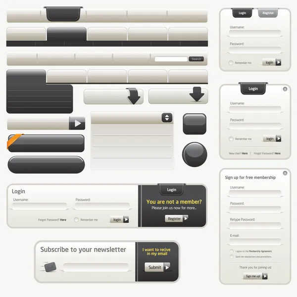 Éléments de conception de l'interface utilisateur — Image vectorielle