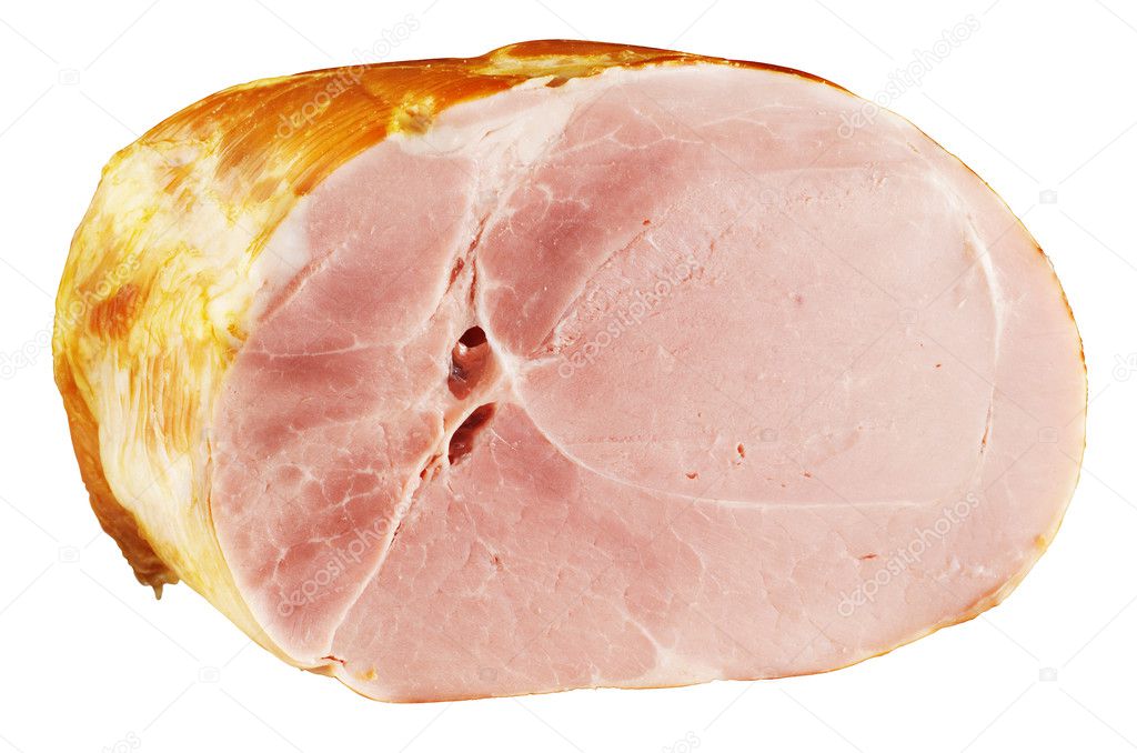 Pork ham sectional,isolated on white — Stock Photo © pelena 19466305