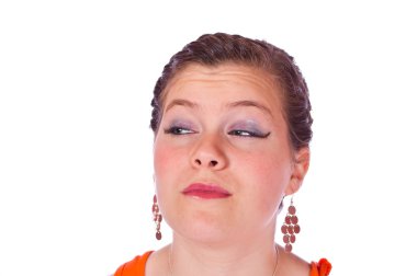 genç kız dans kostüm beyaz arka planda