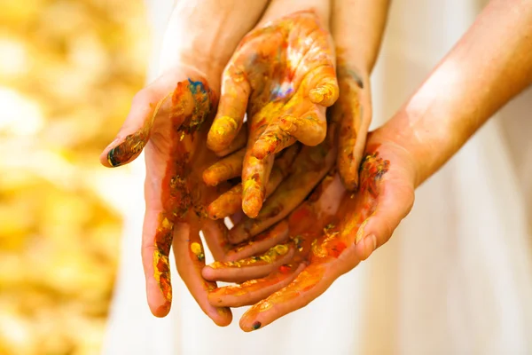 Hands painted — Stock Photo, Image